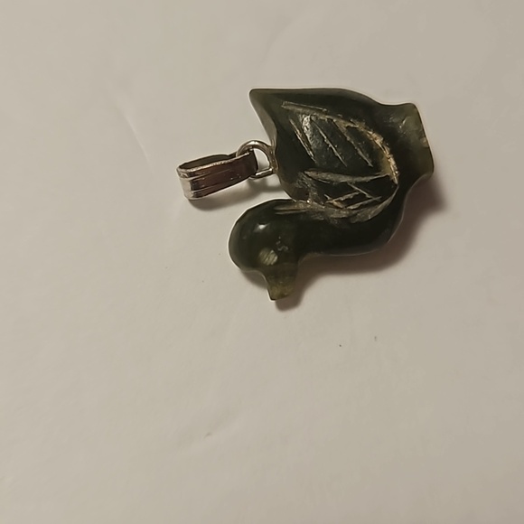 Jade Colored Stone That Is Hand Carved Duck Pendant - Picture 3 of 7